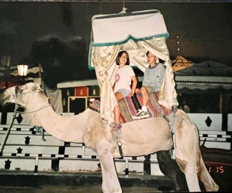 riding camels in Morocco